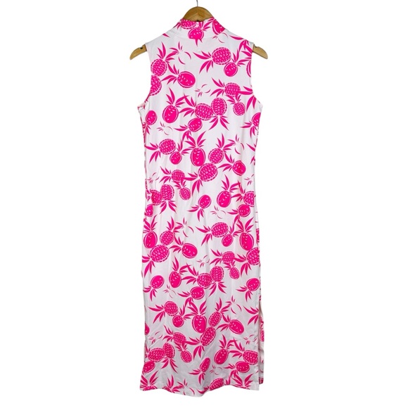 Dudley Stephens Maxi Dress Swim Coverup Size Small Hot Pink White - Picture 2 of 9